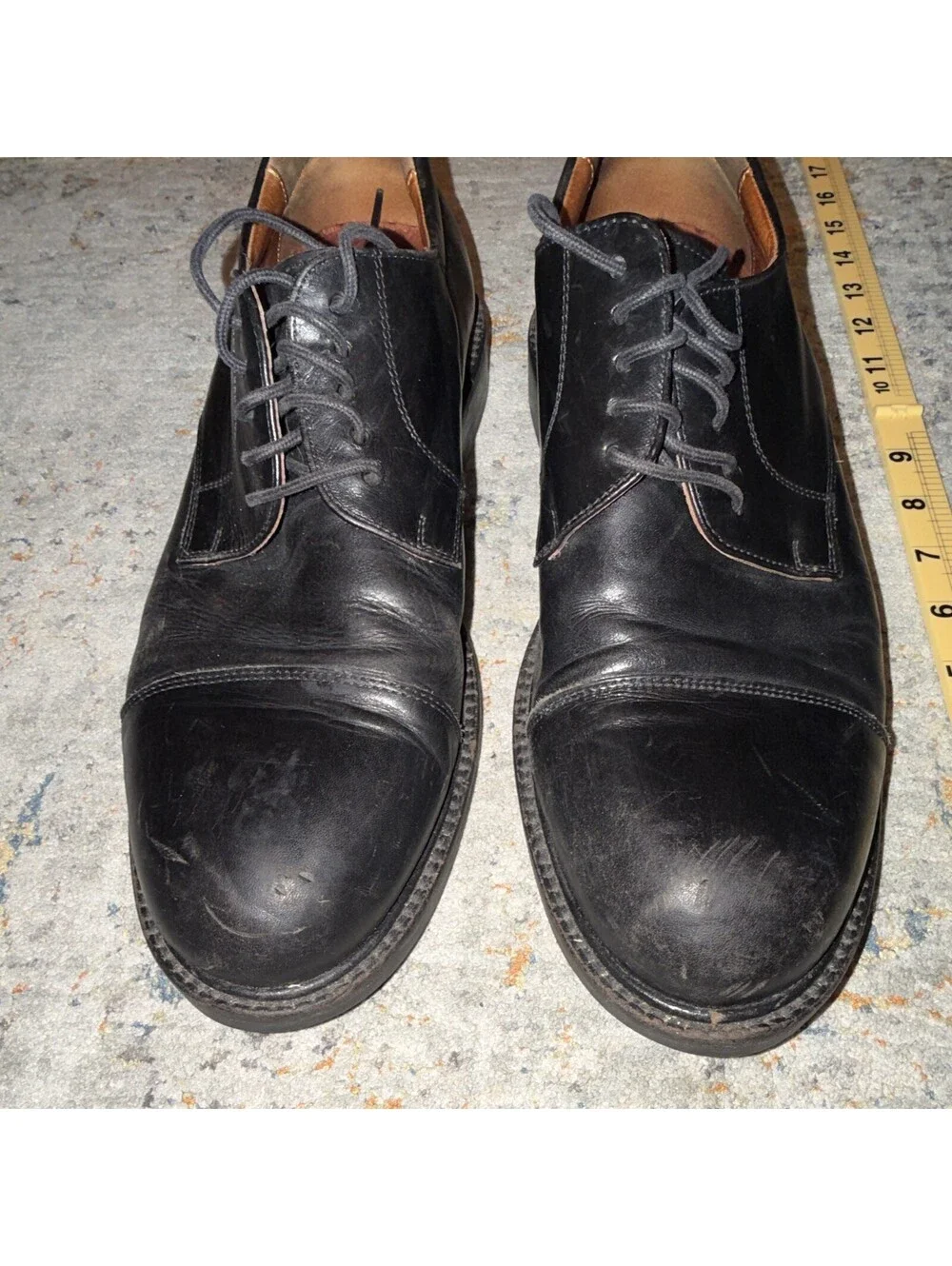 Johnston & Murphy Men’s Black Leather Lace-Up Cap Toe Oxford Dress Shoes 11M